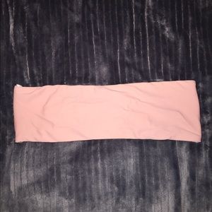 Pink bandeau bikini top